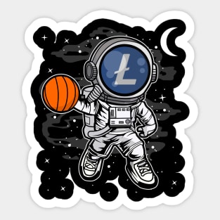 Astronaut Basketball Litecoin LTC Coin To The Moon Crypto Token Cryptocurrency Blockchain Wallet Birthday Gift For Men Women Kids Sticker